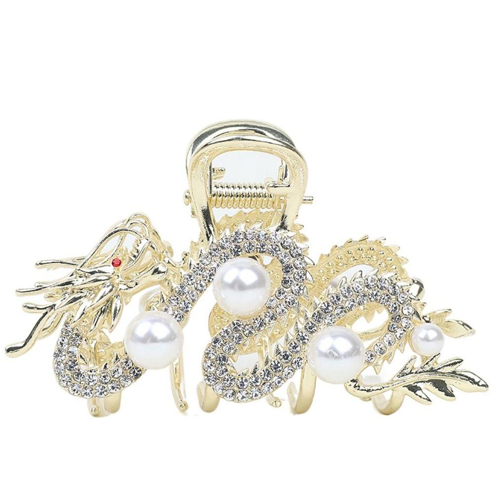 Новогодний головной убор Зодиакальный дракон Коготь Шпилька для волос со стразами Акула Заколка для волос с изображением животного Заколка для волос для девочек