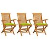 Day and Night - Day and Night Garden Chairs 3 Units Teak Wood with Bright Green Cushions