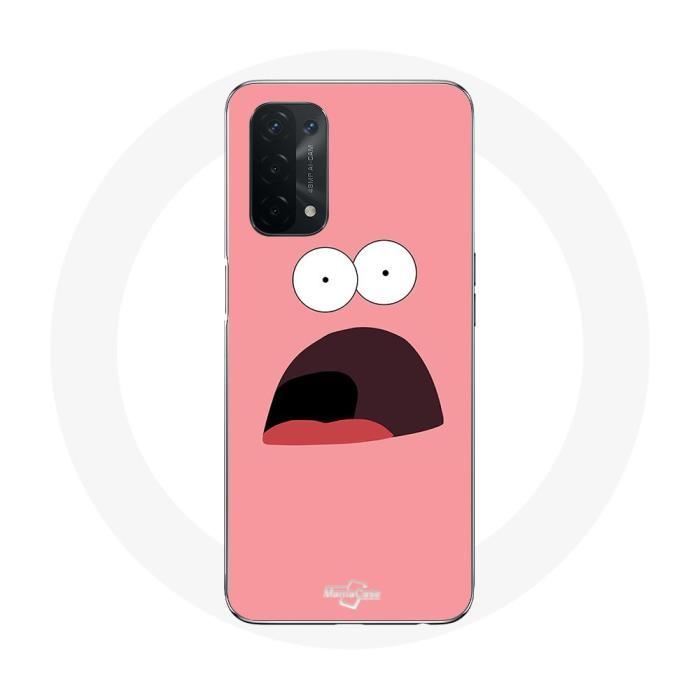 Coque pour Oppo A74 5G - MANIACASE - Patrick Étoile - Souple - Rose - Motif Bob l'éponge