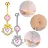 Chic Butterfly Heart Belly Button Ring Pink  Women Navel  for Birthday and Celebration