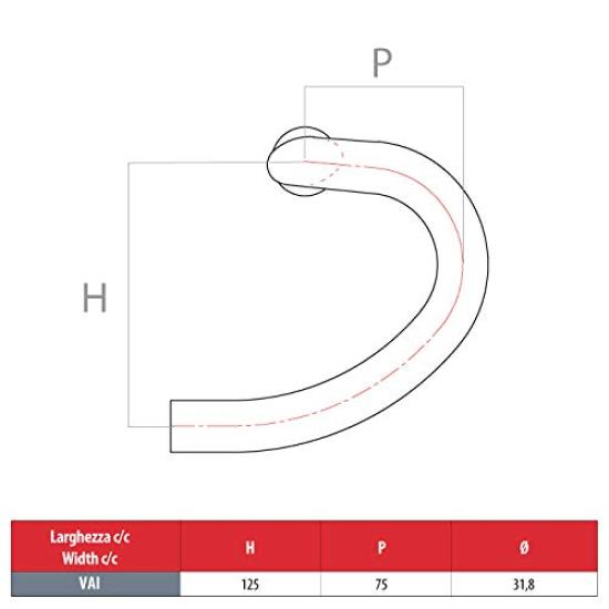 cinelli Vai Руль для шоссейного велосипеда Руль для шоссейного велосипеда Матовый черный [Руль Vai] 31,8-400 мм