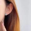 Серьги-пусеты Beixi S925 Стерлинговое Серебро Корейская Микро-вставка Цирконий Утка - Легкая Роскошь Повседневные Универсальные Украшения