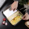 1Pc Household Stainless Steel Vermicelli Dish Thickened Rectangular Flat Bottom Liangpi Dish Barbecue Dish