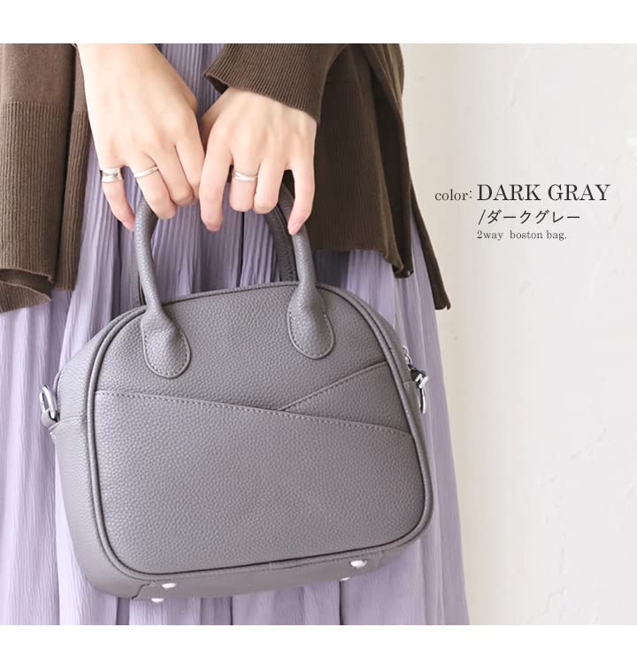 Lizdays Легкая и прочная круглая сумка-бостон женская сумка/через плечо (Серый Бежевый)