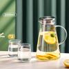 Water Jug Transparent Heat-Resistant Glass Cold Water Kettle And Cups Water Pot With Handle Large Capacity Office Household Jug