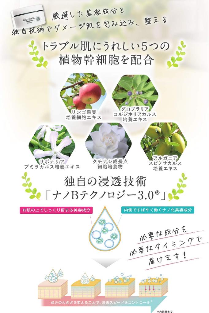 Repro Skin Gel Cream 50g Contains Plant Stem Cell Extract Rough Skin Moisturizing Cream 50g