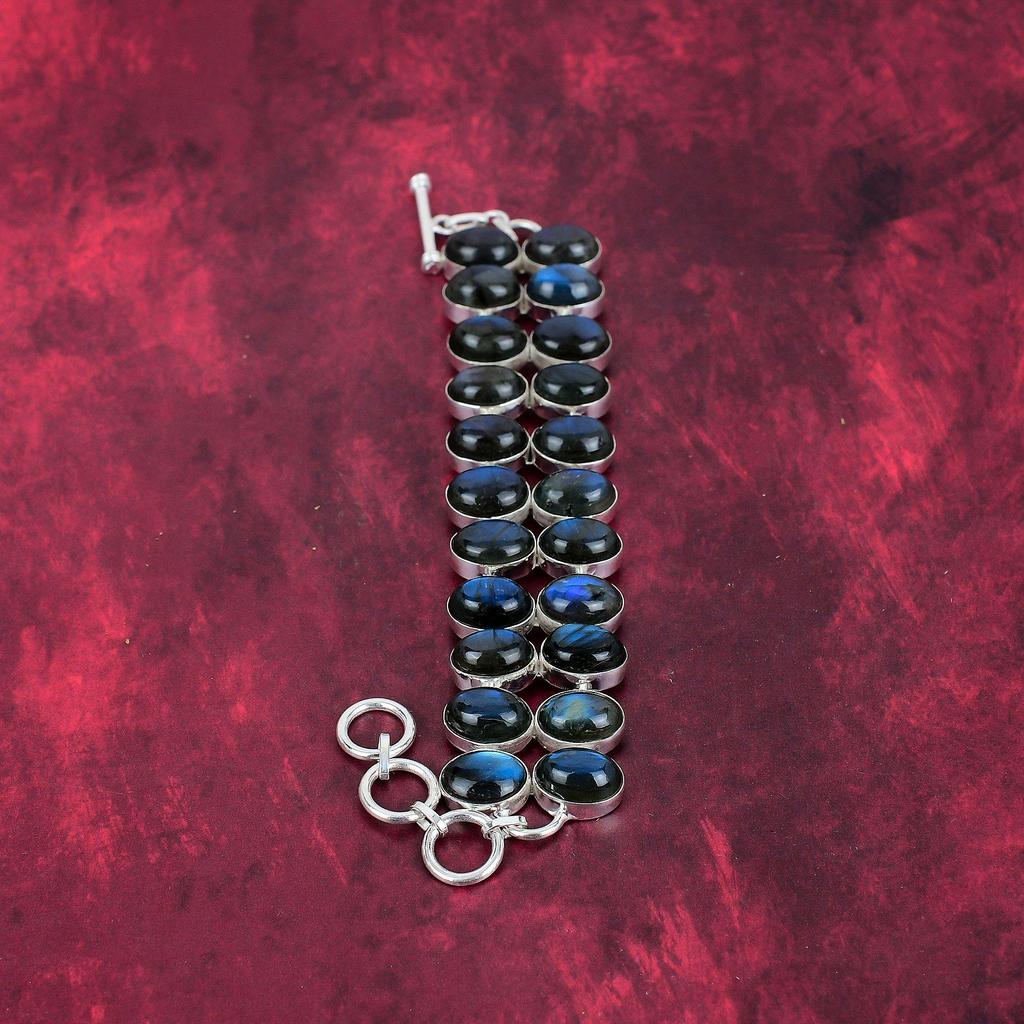 Ювелирные изделия с лабрадоритом, браслет из цельного серебра 925 пробы с драгоценными камнями, украшения ручной работы, на День памяти