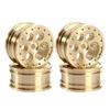NIUWSRC 1/30 0.7" Black Coating Brass Wheel Rim Hub with Tires for AXIAL SCX30 RC Crawler