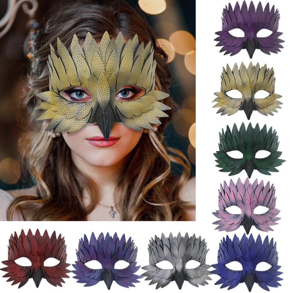 Owl Shape Costume Party Mask Colorful Feather Mask Creative Party Mask Costume Party