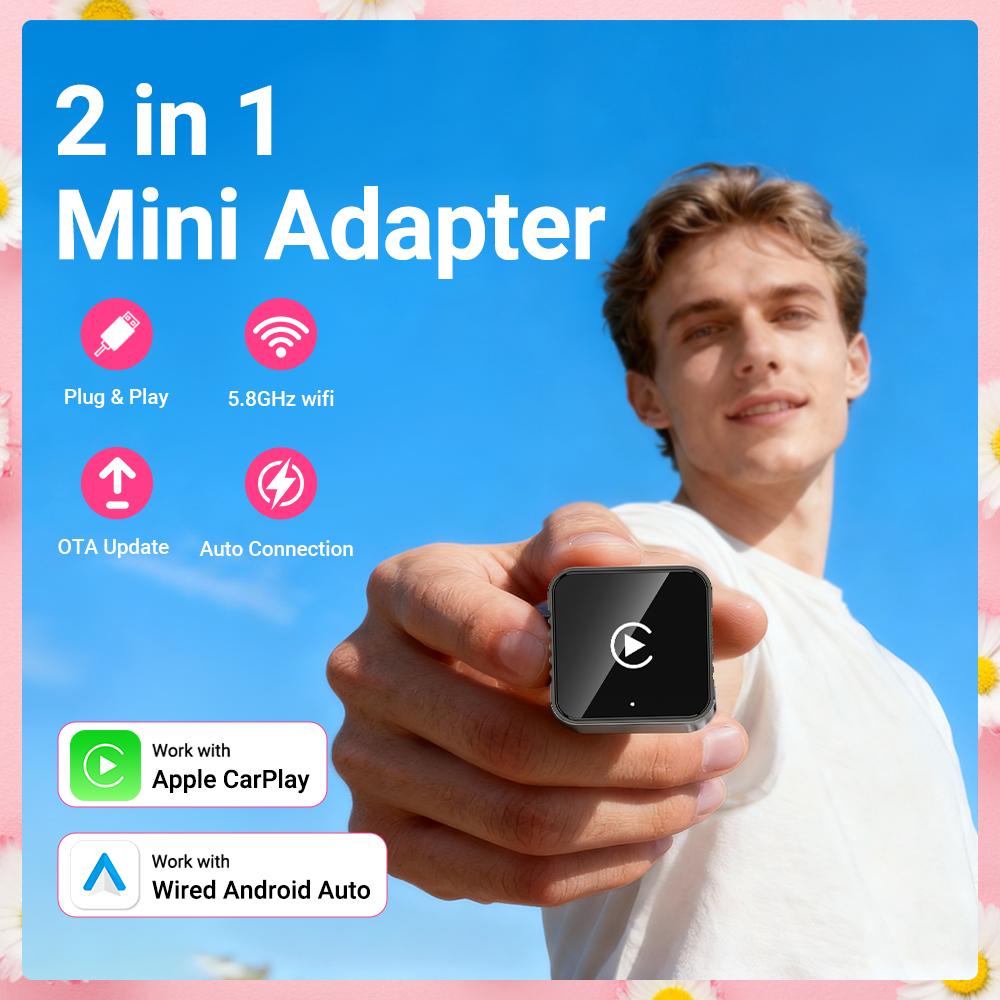 Беспроводной CarPlay Android Auto Мини Адаптер Бокс Smart Plug&Play WiFi Быстрое Подключение Универсальный Для Toyota NISSAN Kia VW SUBARU MAZDA