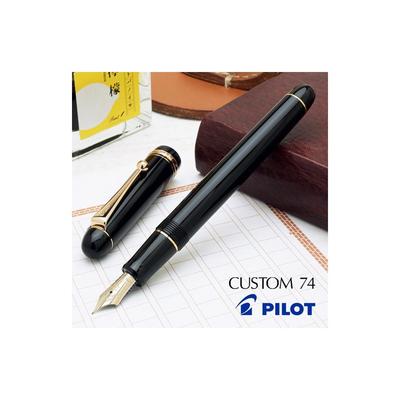 Перьевая ручка Pilot Custom 74 Черная Мягкое Тонкое перо FKKN-12SR-BSF Конвертер