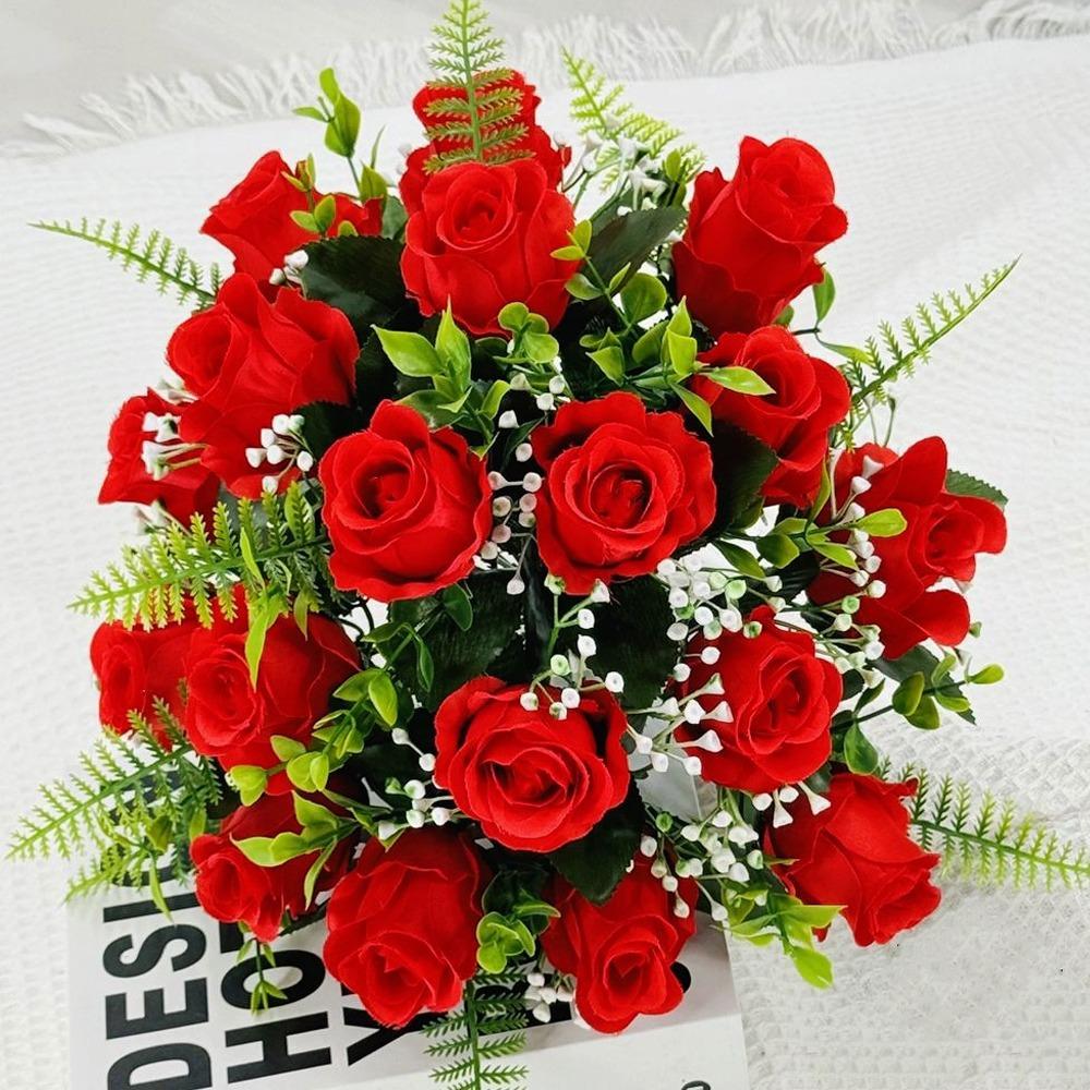 18 Heads Real Happy Lucky Flower 8 Colors Crystal Grass Bouquet  Home Decorative