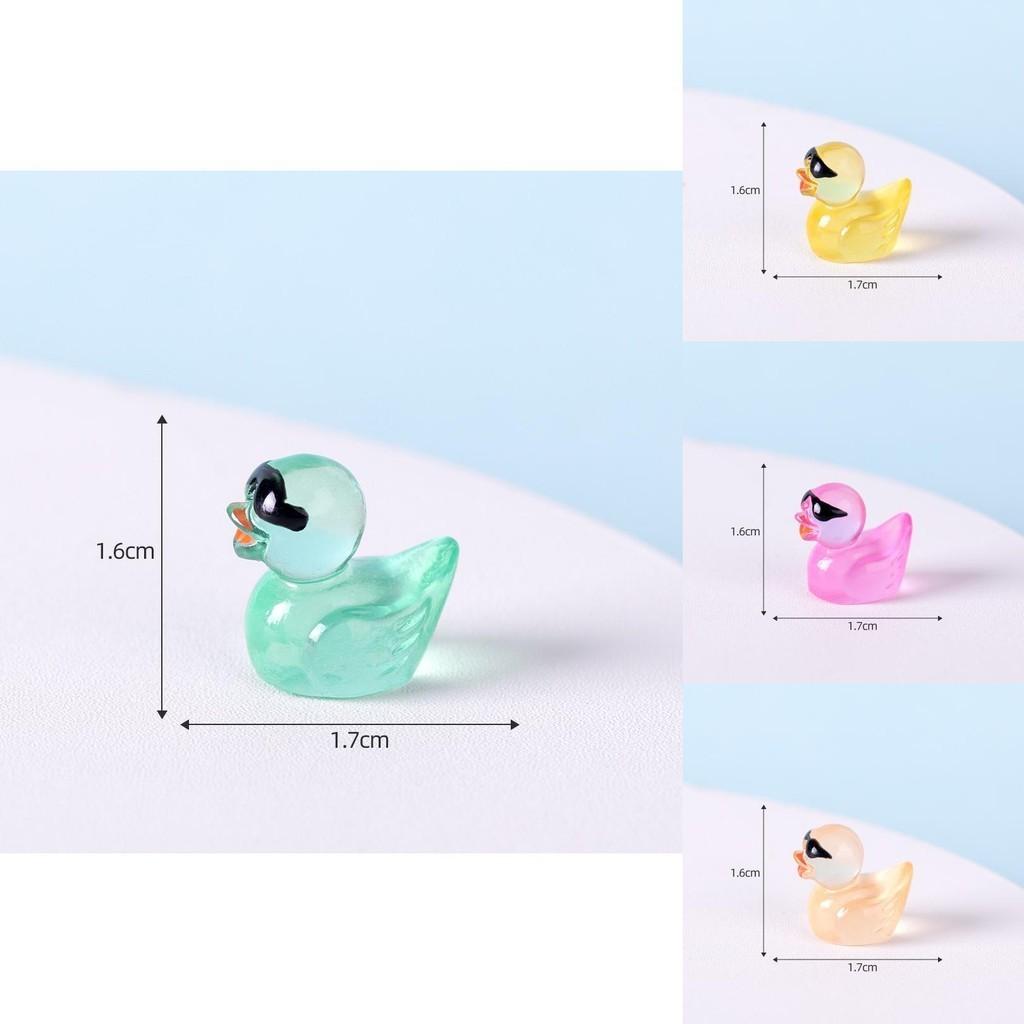 Adorable Resin Miniature Duck Figurine With Glow In The Dark Sunglasses For Garden Decor