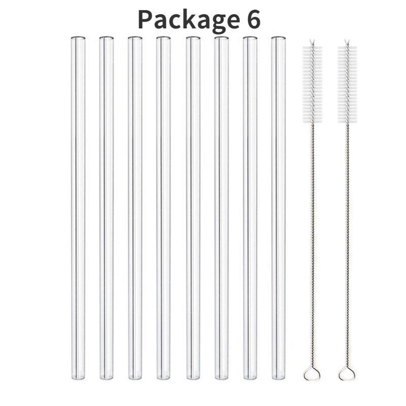 Соломинки из боросиликатного стекла, экологически чистые многоразовые соломинки для коктейлей, барных аксессуаров, соломинки с кисточками