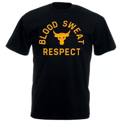 Мужская футболка Project Rock Blood Sweat Respect с рисунком, мужская мода, повседневные топы, мужские летние футболки XS-4XL, мужские рубашки