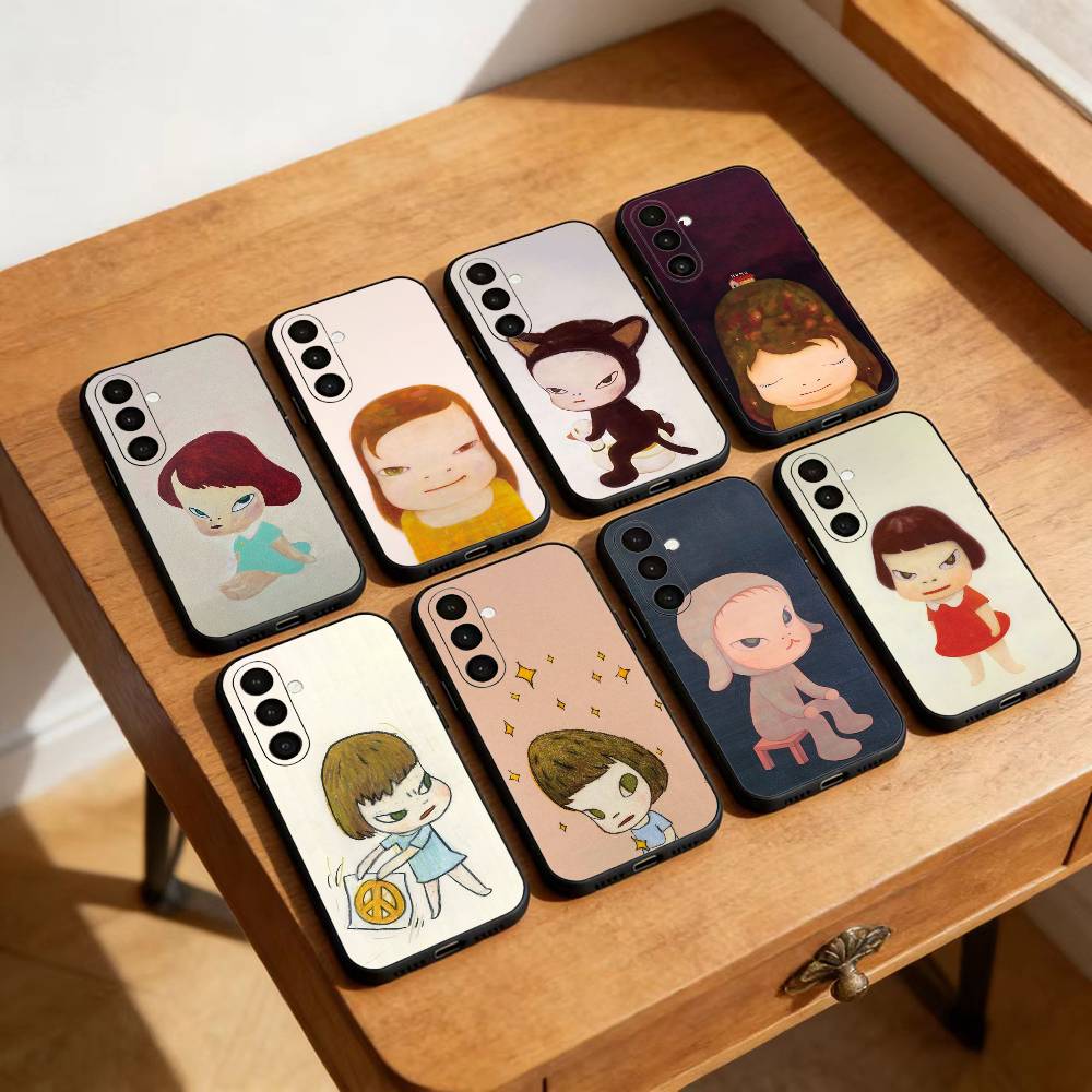 Y-Yoshitomos Art N-Nara Чехол для телефона Samsung Galaxy A20,21s,22,31,32,52,53,72,73,80,91 Мягкий черный корпус