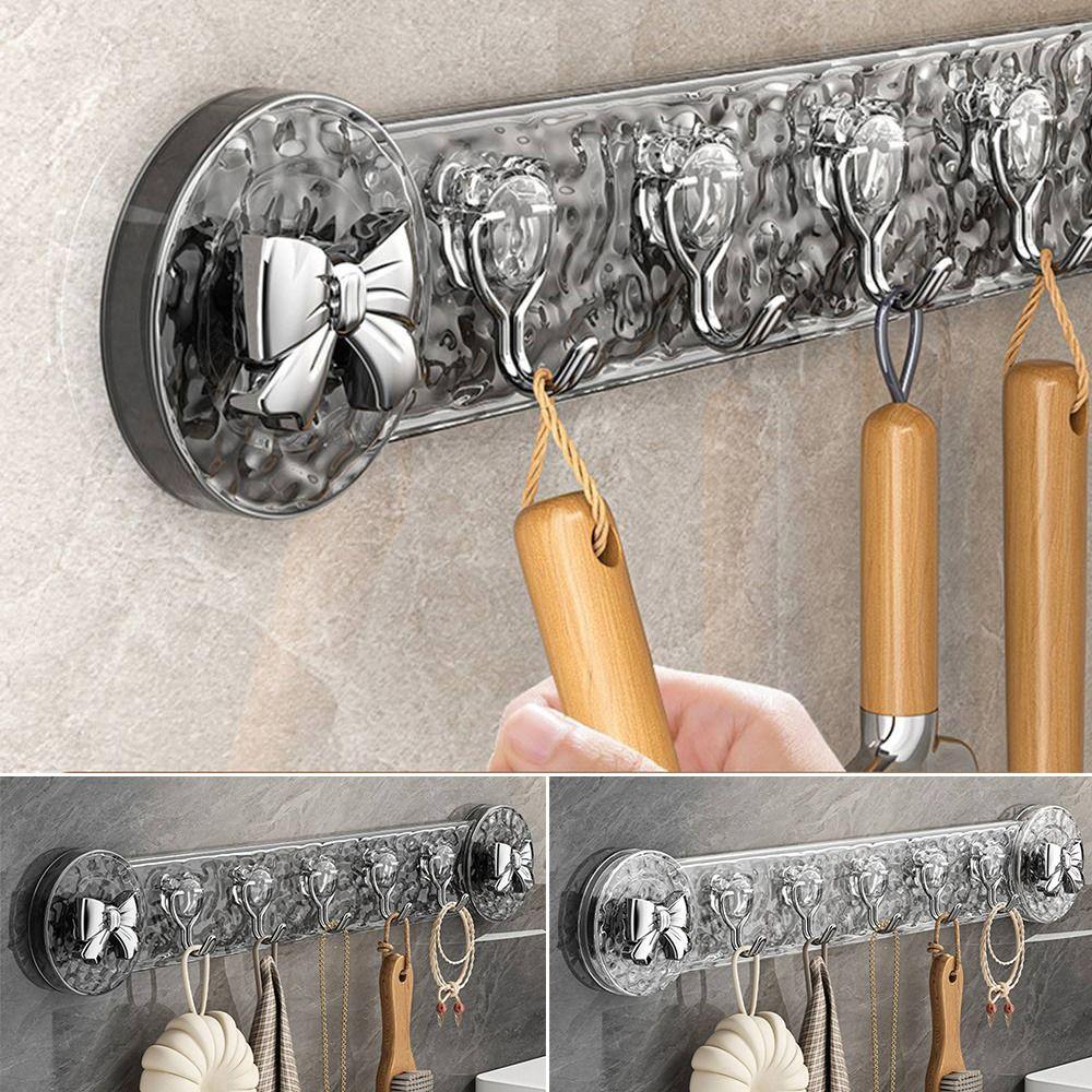 New Rotating Row Hook Suction Cup Traceless Corrugated Hooks Punch-free Strong Load-bearing Storage Rack