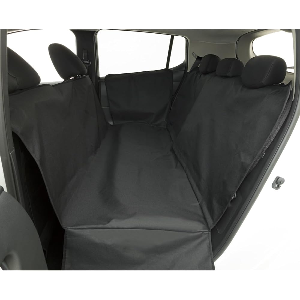 BONFORM Finepet Waterproof Pet Seat Cover, Black, Rear Seat, One Size Fits All, Easy Installation, Compatible with Rear Seat Belts, 4125-04BK