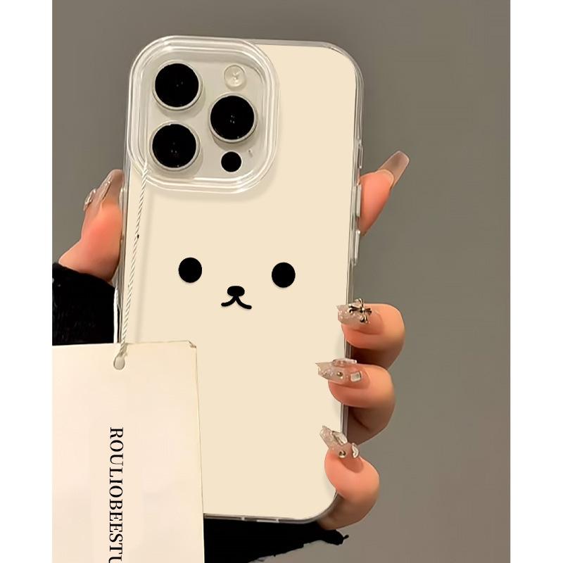 Cute Expression for Apple 13 Mobile Phone Case 16 Promax Cute 15 Anti-fall 14 Bear Girl Cartoon 11/12