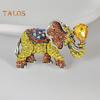 Брошь-булавка в виде слона со стразами для женщин, блестящая булавка в виде животного, кубический цирконий, ювелирные изделия, аксессуары для шляп, костюмов, рюкзаков, одежды
