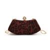 2025 Personalized Fashion Leopard Print Small Bag Women's Dinner Bag Clip Box Bag Mouth Gold Bag Banquet Chain Messenger Bag