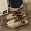 Ladies Shoes On Sale 2024 Fashion Closed Toe Women's Sandals Summer Breathable Mesh Buckle Solft Sole Casual Office Ladies Shoes