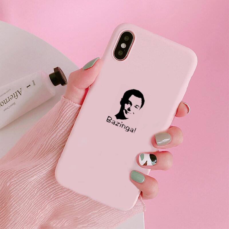 Big Bang Theory Phone Case For Iphone 12 11 Pro Max Mini XS 8 7 6 6S Plus X SE 2020 XR Matte Candy Pink Silicone Cover