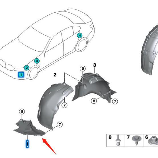 Треугольная панель переднего бампера для BMW 3 серии G20 (51757340861, 51757340862)