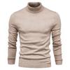 Men S Slim Fit Solid Color Long Sleeve Half High Neck Knit Sweater