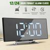 Цифровой будильник, светодиодный зеркальный дисплей, температура, повтор, стол, USB, спальня