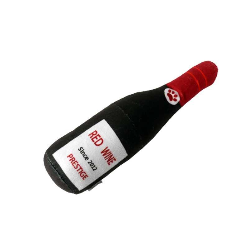 Creative Design Funny Cute Plush Doll Toys for Dog Stuffed Perfume Whiskey Wine Bottle Squeaking Pet Dog Toys