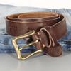 Ремень женский из мягкой воловьей кожи в стиле ретро с пуговицами из чистой меди, повседневный дизайнерский роскошный ремень, тактический индивидуальный кожаный ремень для джинсов