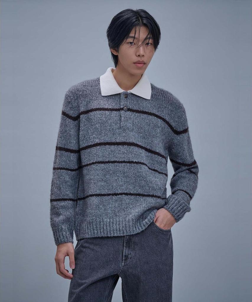SHIFT.G Fuzzy Pattern Sweater Gray