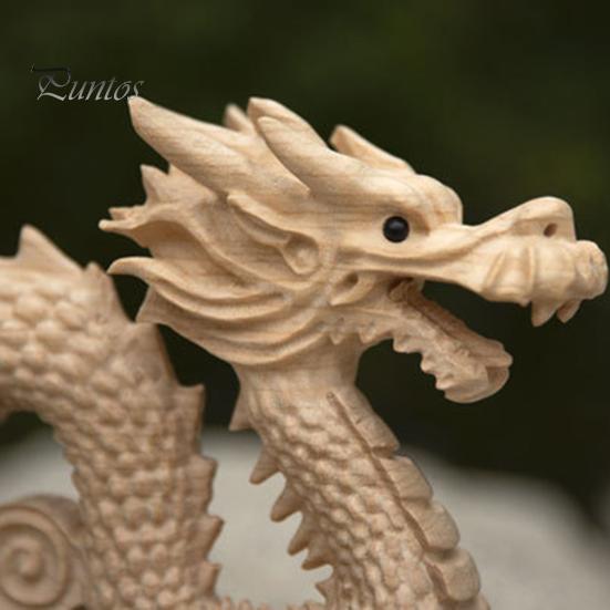 Фигурка китайского дракона из персикового дерева принесет удачу, богатство, резная статуя из натурального дерева, зодиакальный дракон, талисман, скульптура, новогодний орнамент фэн-шуй