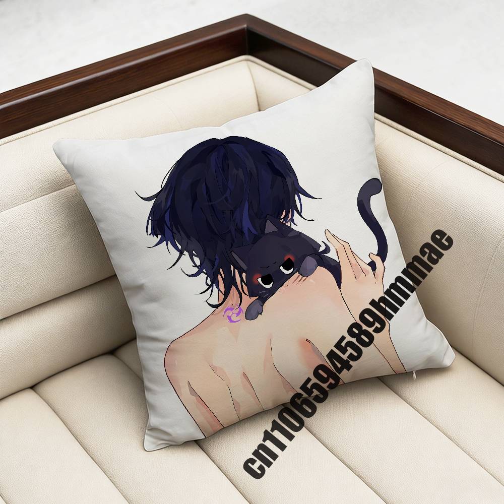 For Scaramouche Wanderer Genshin Impact Throw Pillow Case Sham 45X45Cm 35X35Cm Square Home Pillowcase Cushion Cover