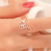 Women Animal Dog Paw Shape Hollow-out Rings Personality Opening Rings Girls Jewelry Gift LXY
