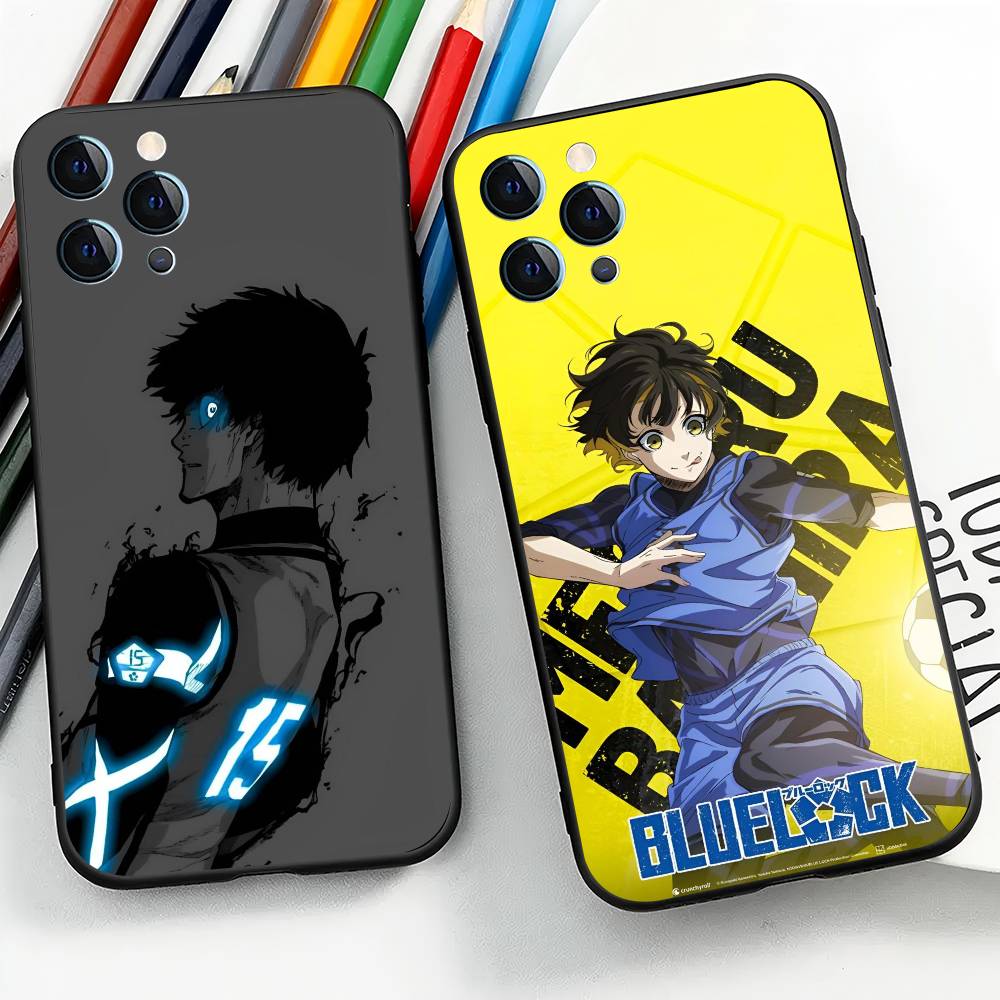 Аниме B-Blue Lock Для IPhone 17 Air 16 15 14 13 12 11 Pro Черный Мягкий Чехол для Телефона