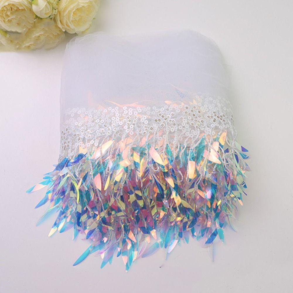 10 Yards Sequin Fabric Mesh Fringe Trim 6 Inches Tassel Fringe Lace Trim Ribbon  Home Accessory