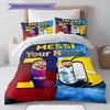 Messi Fan Artwork Custom Name Pattern Bedding Quilt Set Quilt Cover Pillowcase Home Birthday Gift(1 * duvet cover + 2 * pillowcase, without core)