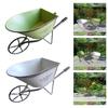 Classical Iron Art Single Wheel Cart for Garden Decors Metal Wheelbarrow Small Planter Flower Pots Plant Container Gift