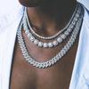 European & American Rock Candy Diamond-Studded Cuban Hip Hop Necklace - 8mm Chain