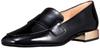 Loafers Square Toe Metallic Heel Loafers I91627 Black Enamel 35 [Interchossure] Women's