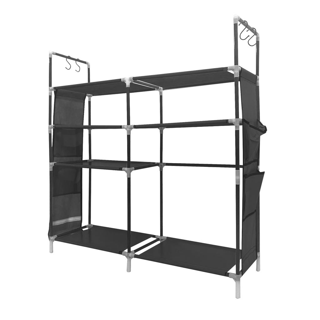 Nyana Home Modular Shoe Rack for Up To 21 Pairs 95x90x27cm, 4 Side Pockets 4 Heights