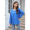 Spring and Autumn Ladies Blouse Long Sleeve Multicolor Loose Drop Shoulder Sleeve V-neck Solid Color Female Tops