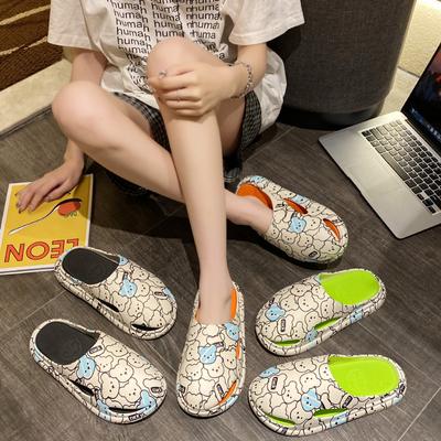 Женские тапочки: полые пластиковые тапочки снаружи, сандалии с мультяшным медведем, женские тапочки на толстой подошве, тапочки с завернутой головой.