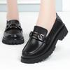 New Leather Women's Single Shoes Non-slip Low-heeled Women's Shoes Fashionable and Casual Large-size Mother Soft-soled Women's Leather Shoes
