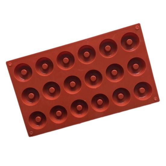 Non-sticky Demoulding Food Grade Chocolate Mold 18 Cavities Doughnut Baking Mold Tray