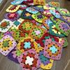 DIY Crochet Doilies Multicolor Coasters Square Table Mats Decoration Handmade Crochet Cup Pad 9cm Wool Clothes Patch 50pcs/lot