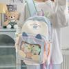 New Style Student Schoolbag Trendy Pain Bag Cute Large Capacity Middle and High School Students Transparent Schoolbag Backpack for Women