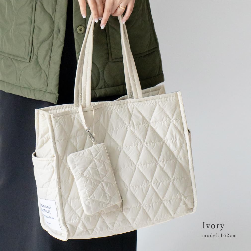 Стеганая большая сумка Vita Felice с чехлом [Vita Felice] женская inb-90045z (слоновая кость)